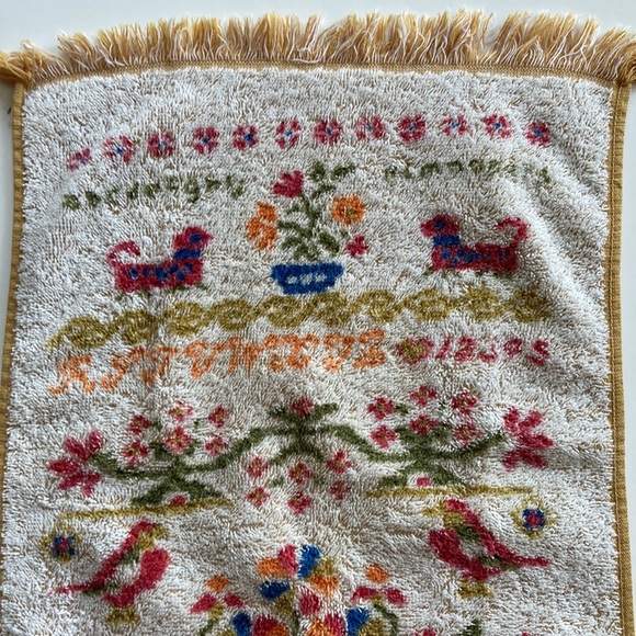 Vintage Fieldcrest guest hand towel Amish stencil print made in USA - Picture 7 of 8